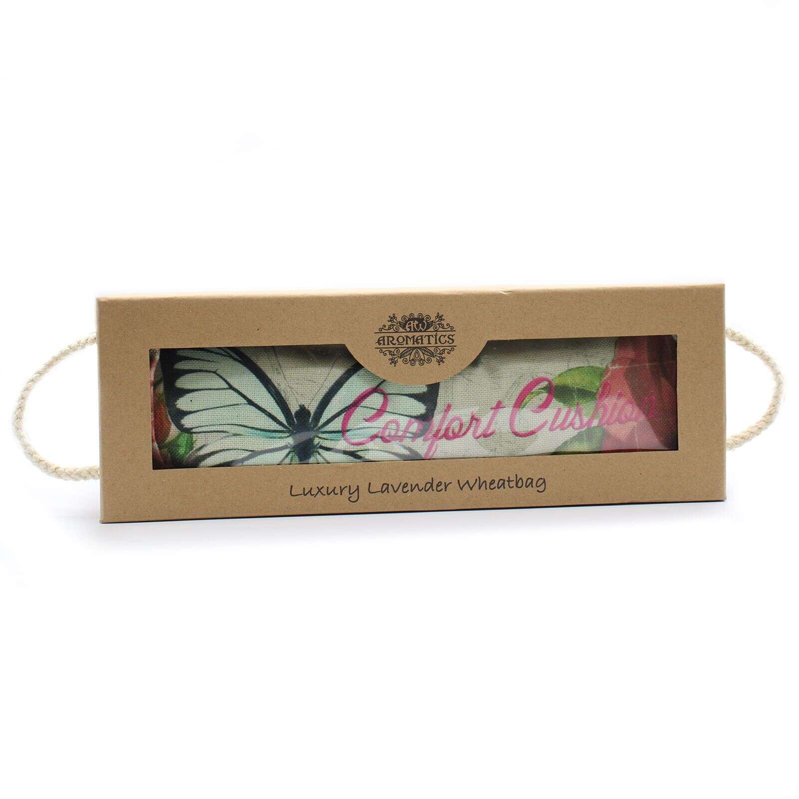 Luksusowa torba na pszenicę lawendową w pudełku - Butterfly & Roses