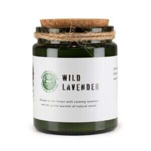 Świeca sojowa Greenman z drewnianym knotem — Wild Lavender